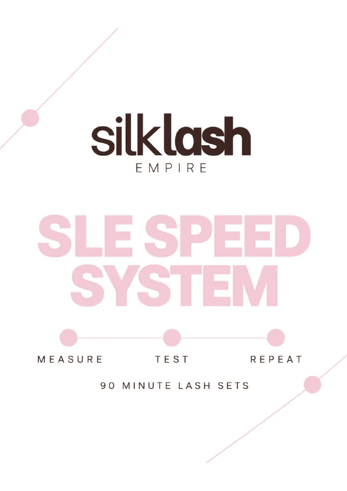 The SLE Speed System cover: Measure, Test, Repeat. 90 Minute Lash Sets.