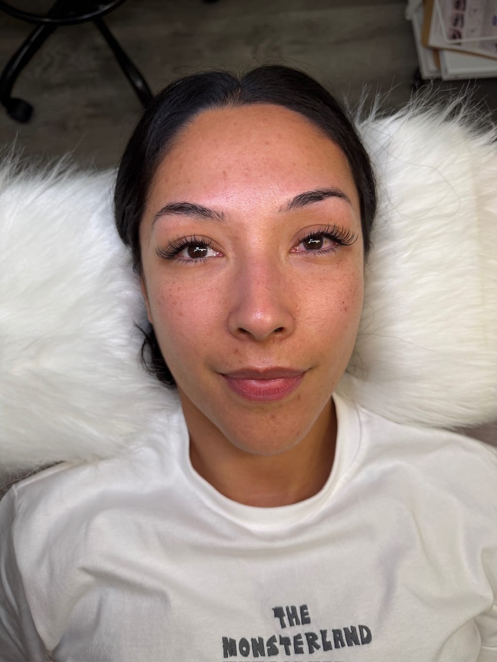 Front view of a completed lash extension set from Jewels’ portfolio.